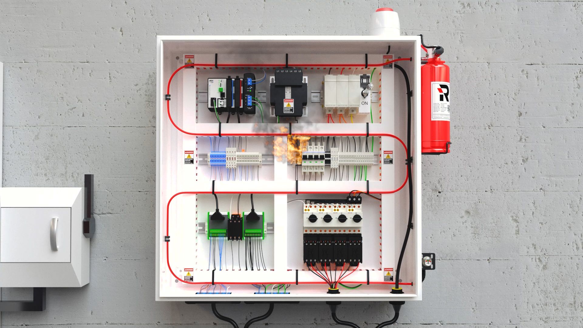 Clean Agent Reacton Fire Suppression System for Electrical Panels